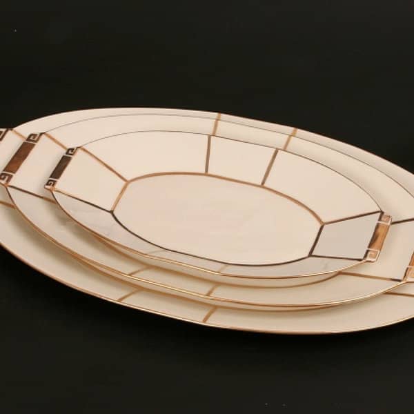 Porcelain oval plates Goldfinger porcelain